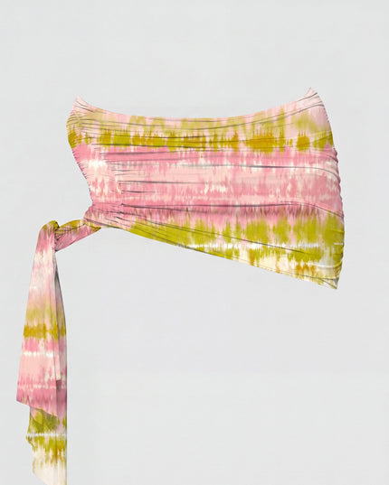 Pink Multi Tie Dye Wrap Cover-Up Skirt
