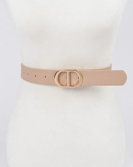 Beige Gold Buckle Belt