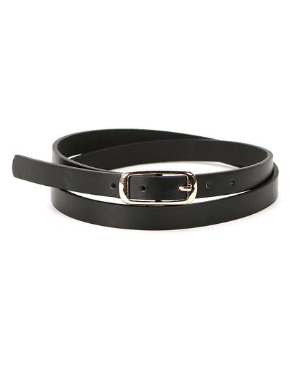 Black Gold Buckle Thin Belt