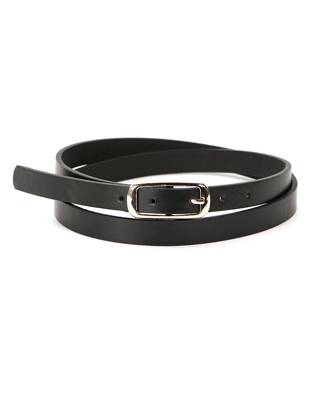 Black Gold Buckle Thin Belt