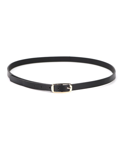 Black Gold Buckle Thin Belt