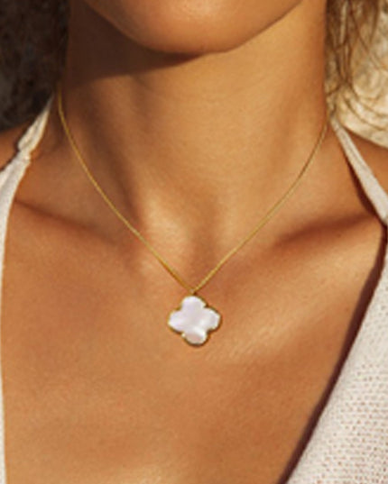 White Pendant Gold Dipped Chain Necklace