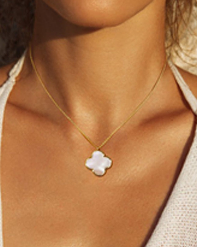 White Pendant Gold Dipped Chain Necklace