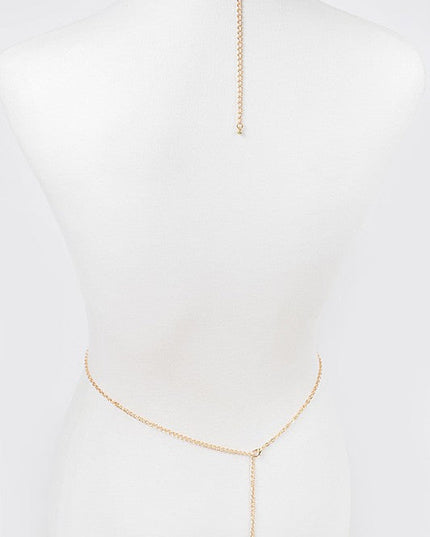 Gold Rhinestone Bra Chain