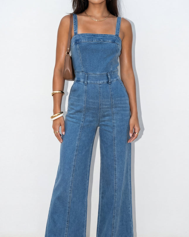 Blue Evolet Denim Jumpsuit