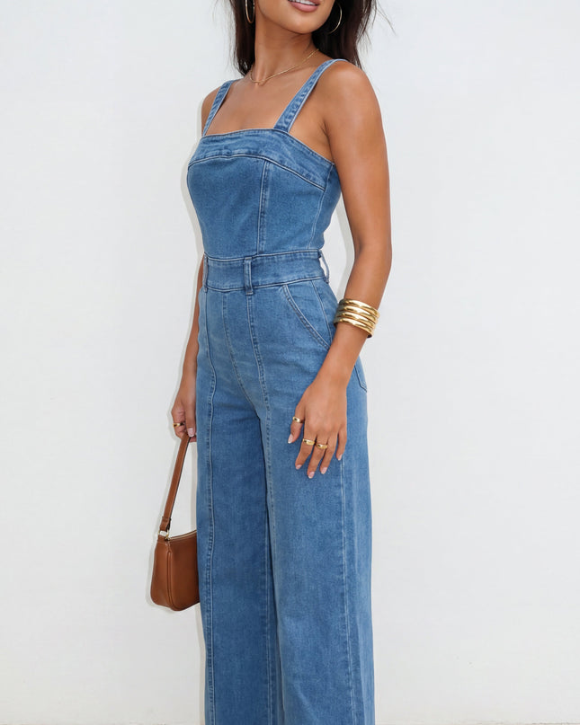 Blue Evolet Denim Jumpsuit