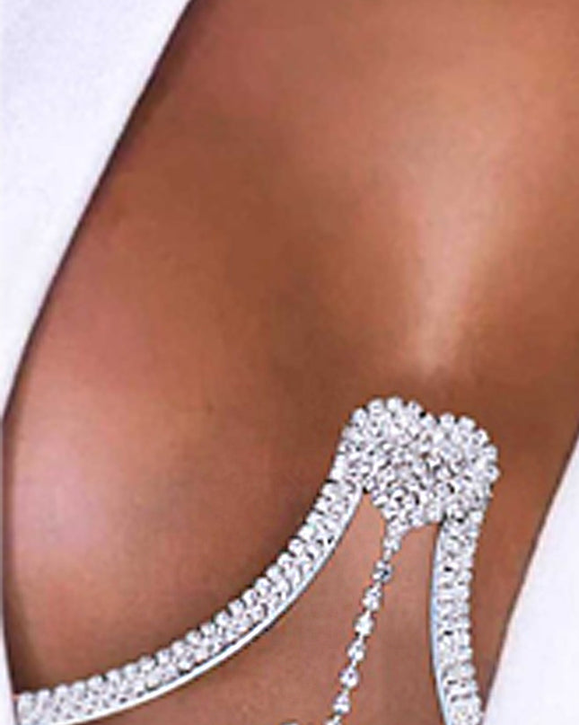 Silver Dangle Heart Bra Chain