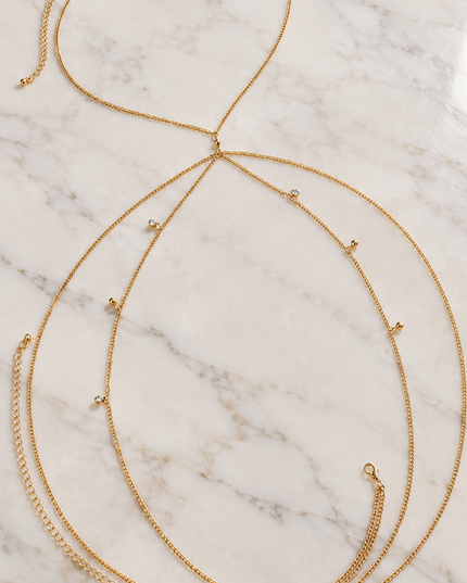 Gold Rhinestone Waist body Chain