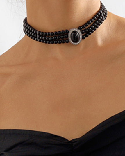 Black Pearl Choker Necklace