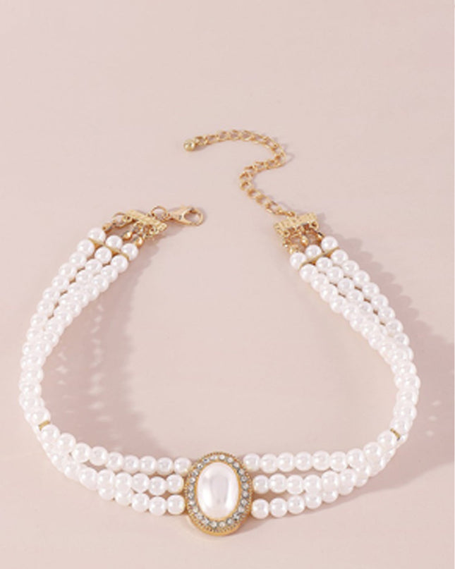 White Pearl Choker Necklace