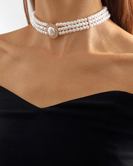 White Pearl Choker Necklace