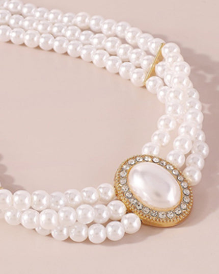 White Pearl Choker Necklace