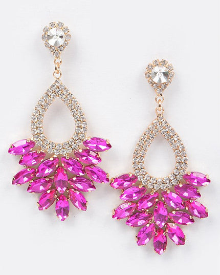 Pink Look Rhinestone Earrings