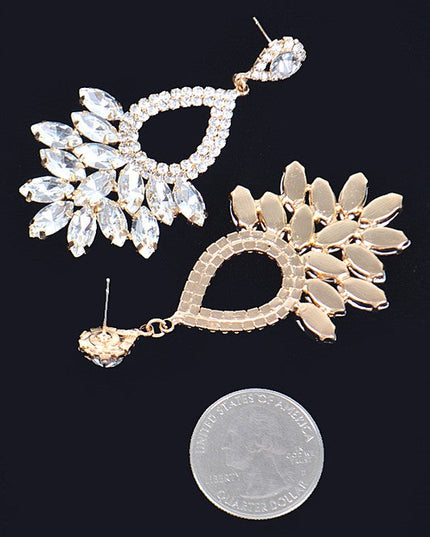 Green Look Rhinestone Earrings
