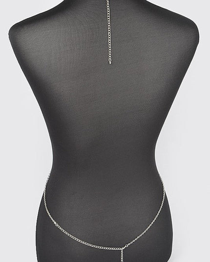 Silver Rhinestone Bra Chain