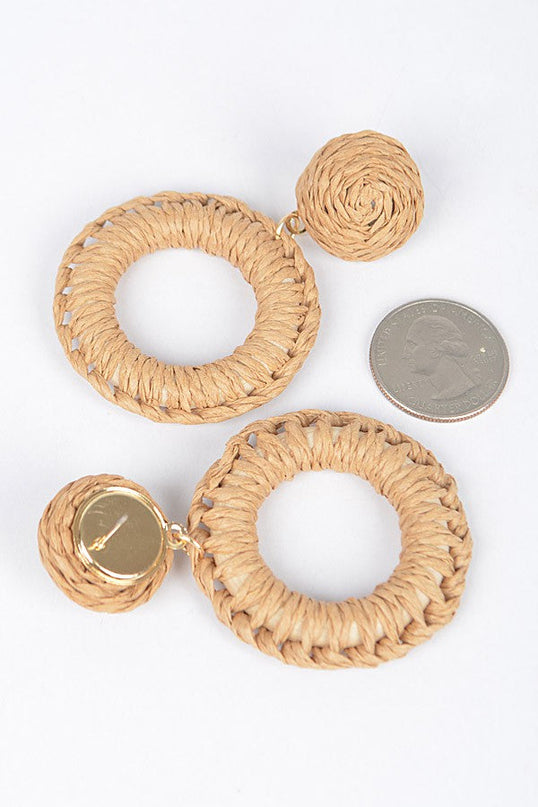 Khaki Ring Bamboo Earrings