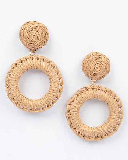 Khaki Ring Bamboo Earrings