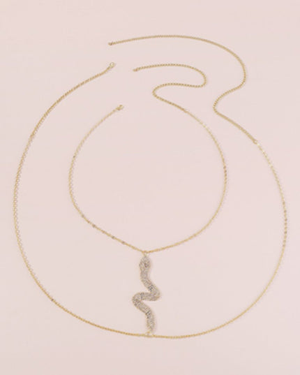 Silver Rhinestone Snake Body Chain