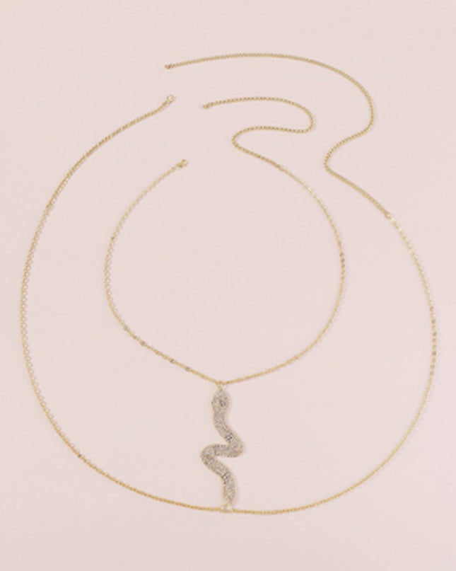 Silver Rhinestone Snake Body Chain