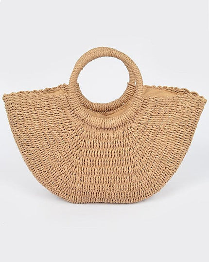 Khaki Shores Straw Bag
