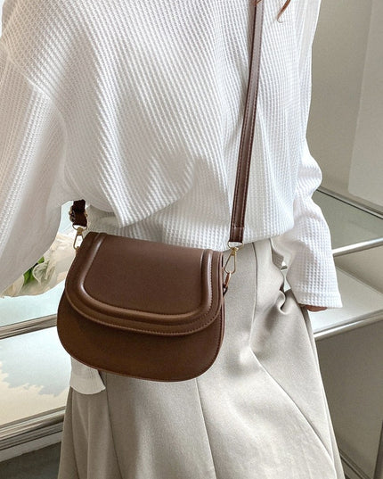 Brown Faux Leather Crossbody Bag