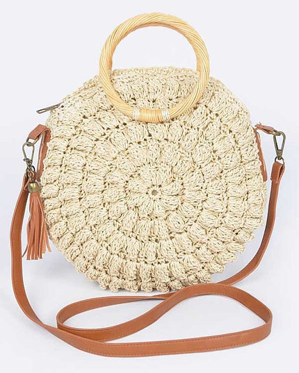 Ivory Straw Round Handbag