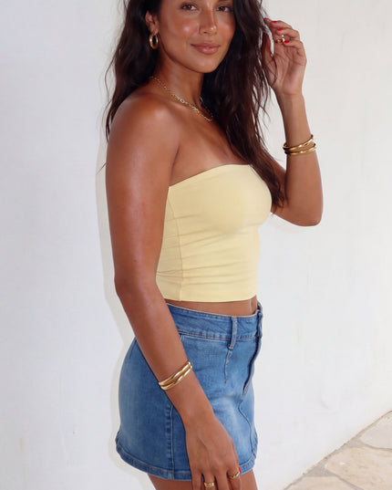 Light Yellow Arlie Tube Top