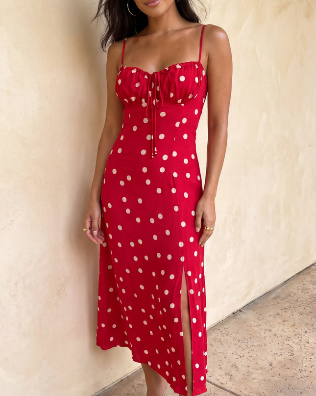 Red Polka Dot Maxi Dress