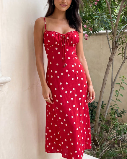 Red Polka Dot Maxi Dress