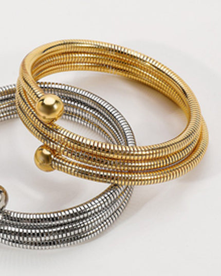Gold Wrap Flexible Bangle Bracelet