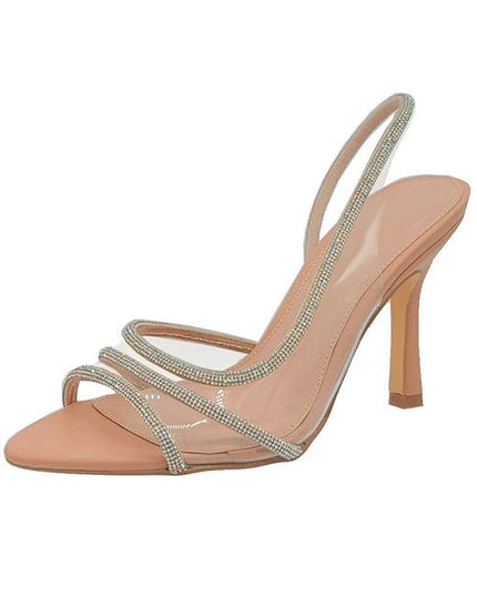 Nude Embellished High Heels
