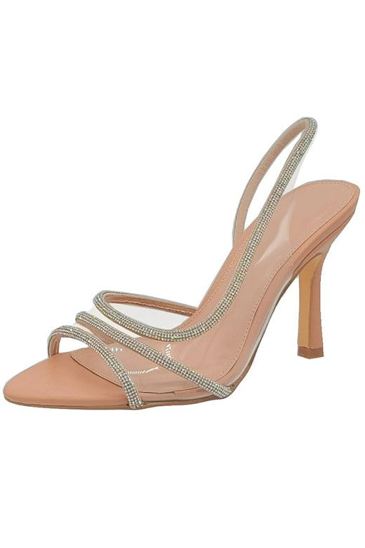 Nude Embellished High Heels