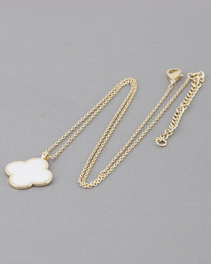 White Pendant Gold Dipped Chain Necklace