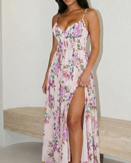 Lilac Floral Maxi Dress