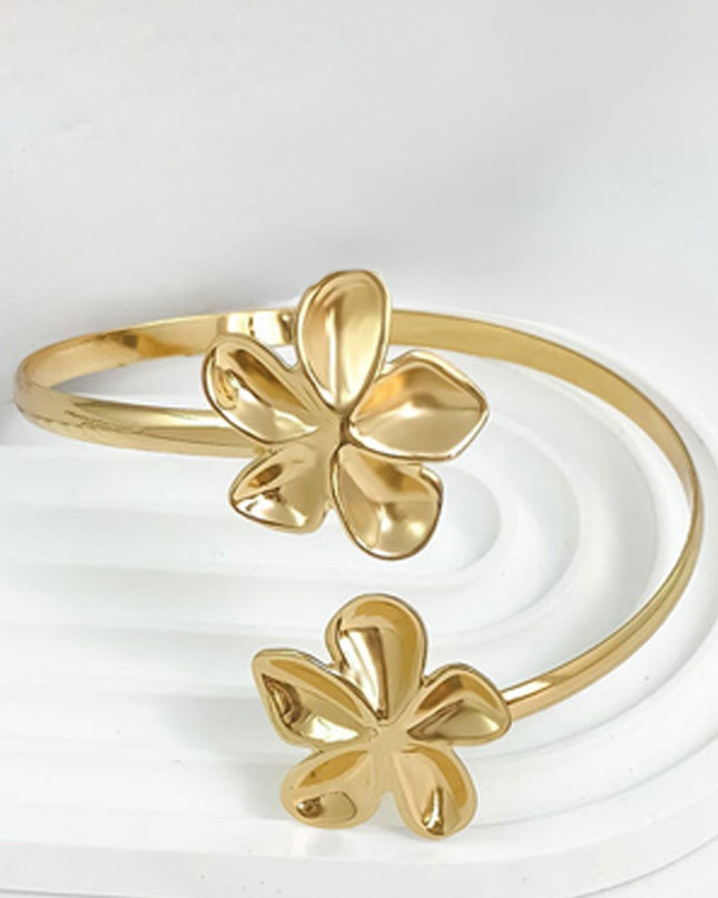 Gold Flower Arm Cuff Bracelet