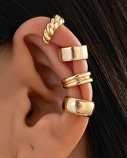 Gold Ear Cuffs 4 piece Earrings Set