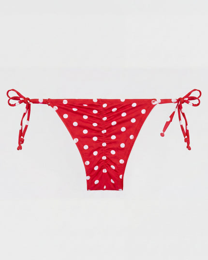 Red Polka Dot Ruffle Bikini Set