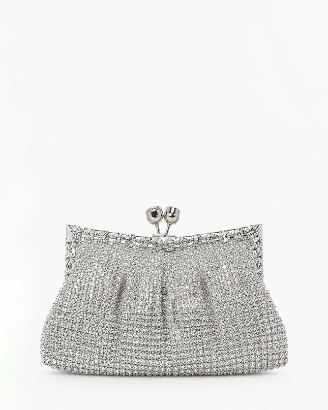 Silver Rhinestone Luxury Evening Clutch