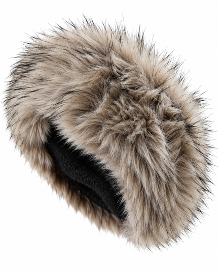 Beige Furry Headband Earmuff