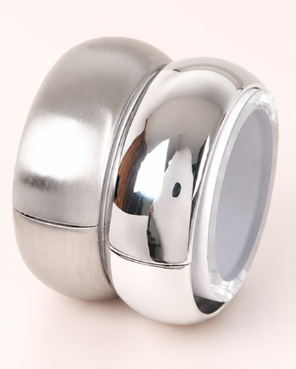 Silver Two Metal Bangle Bracelet Set