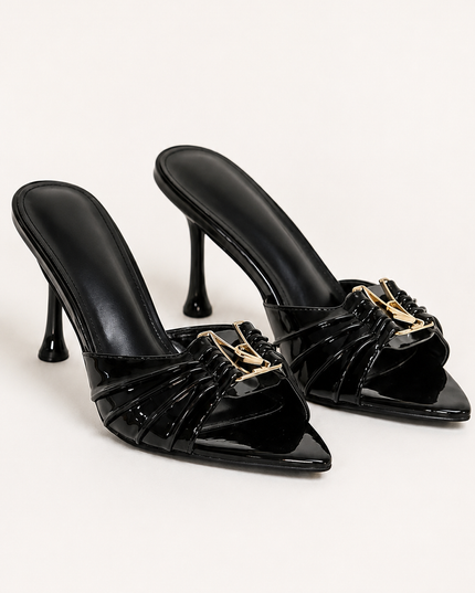 Black Soranta Mule Heels