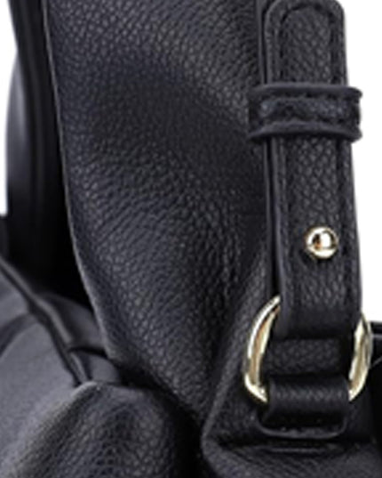 Black Soft PU Leather Handbag