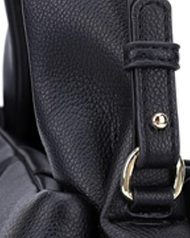 Black Soft PU Leather Handbag