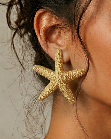 Gold Starfish Earrings