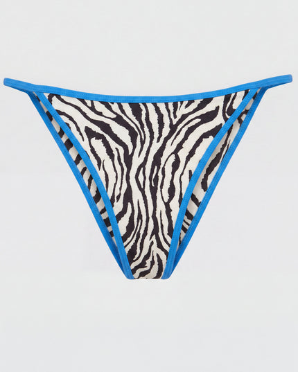 Blue Multi Zebra Contrast Bikini Set