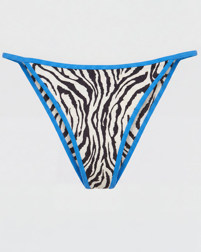 Blue Multi Zebra Contrast Bikini Set