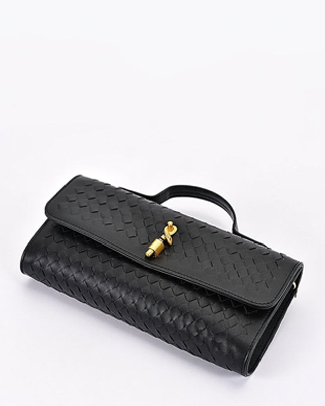 Black Woven Clutch Handbag