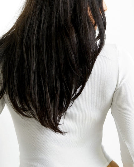 White Mock Neck Rhinestone Bodysuit