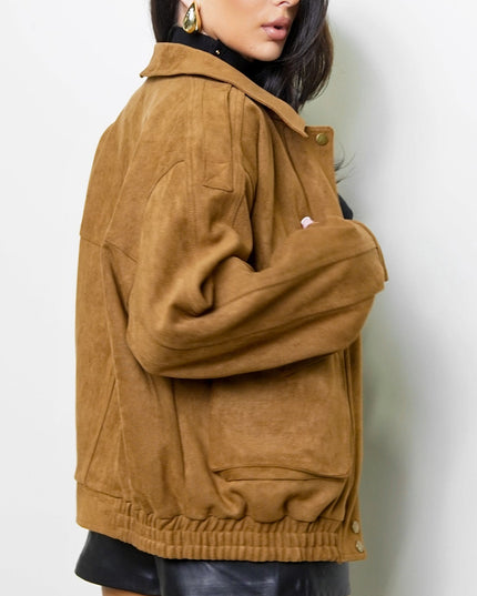Camel Faux Suede Jacket