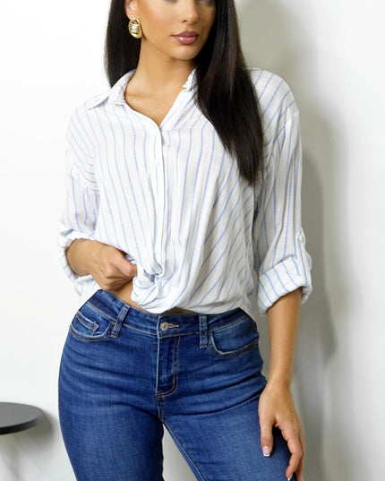 Chambray Blue Twist Stripe Shirt